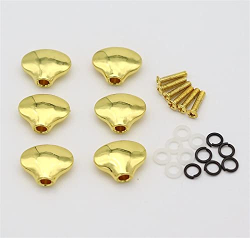 Gitarren Stimmwirbel 6 Stücke E-Gitarren-Tuning-Pegs Gitarre-Tuner Machine Kopf Ersatz Tasten Head Für E-Gitarren-Zubehör (Color : 6pcs Gold)