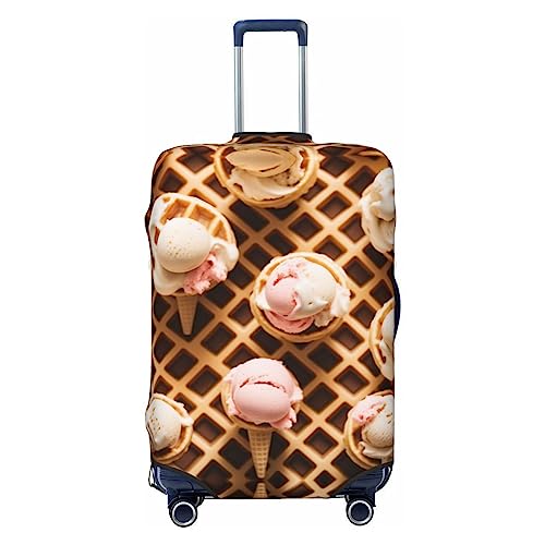 Miniks Reisegepäckhülle mit Eiscreme und Waffel, strapazierfähig, passend für 45,7 - 81,3 cm große Gepäckstücke, Größe XL, Schwarz, X-Large