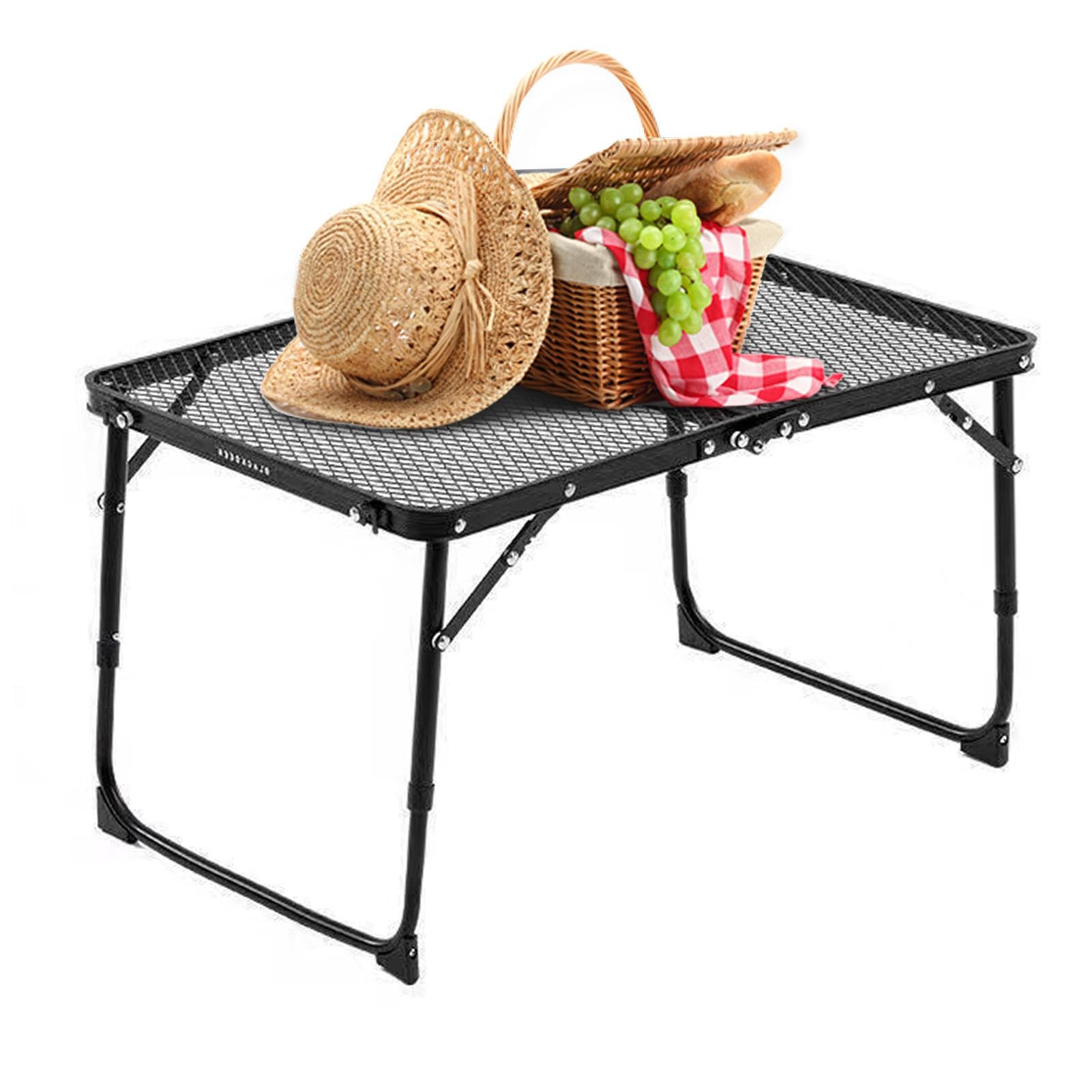 Lyricalist Klappbarer Grilltisch – Campingtisch aus Metallgeflecht, tragbarer Kochtisch mit Tragegriff | Klappbarer Outdoor-Tisch, Küchenzubehör für Grill, Camping, BBQ, Outdoor-Klapptisch