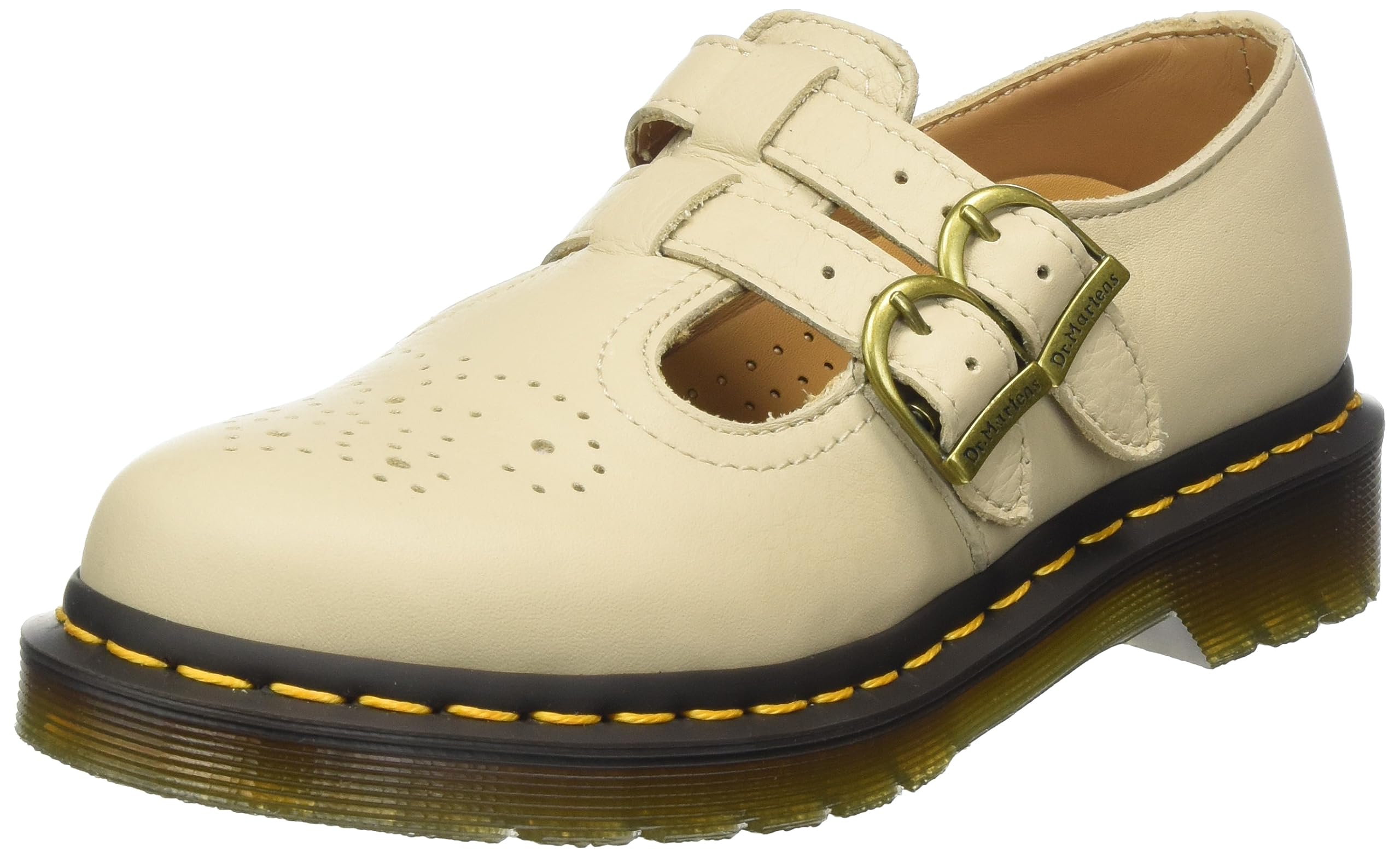 DR. MARTENS Damen 8065 Mary Jane Amphibians, Parchment Beige Virginia, 37 EU