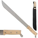 große Machete Silber Viking Explorer Machete mit Holzgriff - Gesamtlänge 55cm - Macheten, Silber