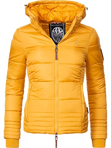 MARIKOO Damen Winterjacke Stepp-Jacke Sole Gelb Gr. M