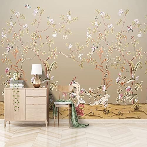 XLMING Handgemalte Vögel Und Blumen 3D Tapete Home Dekoration Wohnzimmer Sofa Schlafzimmer Tv Hintergrund Wand-300cm×210cm