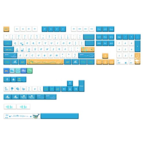 137 Tasten PBT Tastenkappen XDA Profile DYE SUB Personalisierte Ocean Trip Blaue Tastenkappe für MX Switch Mechanische Tastatur Pbt Tastenkappen Xda Weiß und Blau Pbt Keycaps Xda Günstig