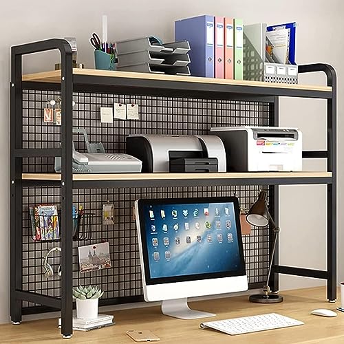 Erweiterbarer Desktop-Speicher-Organizer - Schmiedeeisernes Desktop-Bücherregal/Bücherschrank, Verstellbares Bücherregal-Ausstellungsregal, Gitter-Schreibtisch-Aufbewahrungsregal, Wohnzimmer-Metall-