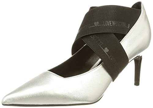 Love Moschino Kollektion Herbst Winter 2021, Schuh für Damen, Silber/schwarz - Größe: 38 EU