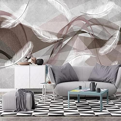 XLMING Abstrakte Geometrische Feder 3D Tapete Home Dekoration Wohnzimmer Sofa Schlafzimmer Tv Hintergrund Wand-430cm×300cm