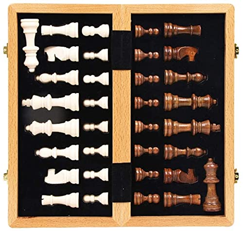 Familienspaß Schach Hochwertiges Schachspiel aus Holz mit interner Aufbewahrung Internationales Schachspiel Geschenk Klappbares Schachbrett aus Holz Schachfiguren Kunsthandwerk