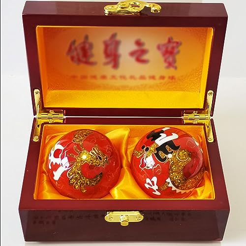 SchAan Qi Gong Kugeln Massagebälle Baoding Bälle Baoding Ball, chinesischer Massage-Übungs-Stressball(Color:3,Size:)