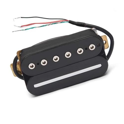 Gitarren-Tonabnehmer Humbucker-Tonabnehmer Für E-Gitarre, Anpassbarer Dual-Coil-Gitarren-Tonabnehmer Mit 4-adrigem Kabel/Spulenaufteilung (Color : Black Bridge)