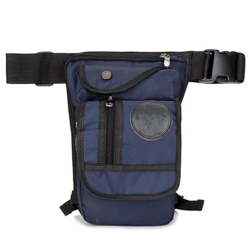 Motorbike Rear Rocker Bag Canvas Drop Beintasche Militär Motorrad Mehrzweck Messenger Umhängetaschen Gürtel Hüfte Bum Taille Fanny Pack Motorcycle Side Bag (Color : Blue)