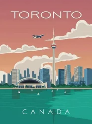 HfmQuisutron Jigsaw Puzzle 1000 Stück Toronto Reise Landschaft Poster Holz Bunt Fähigkeitsspiel Für Die Ganze Familie Erwachsene Yw219Az