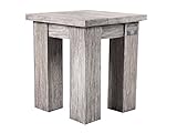 Ambientehome Strandgut07 Beistelltisch Hocker Kiefernholz, grau, 50x50x45 cm