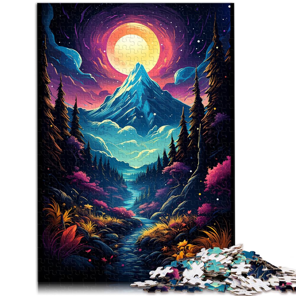 Puzzles für die farbenfrohe Psychedelie von Cosmic Mountain. Puzzles für Erwachsene, 1000 Puzzles, Holzpuzzle „Staycation Totschlag“, 1000 Teile (50 x 75 cm)