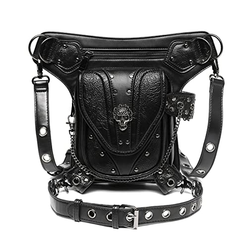 PU Umhängetasche Vintage Gothic Retro Taille Tasche Pack Umhängetasche Handtasche Geldbörse Frauen Männer