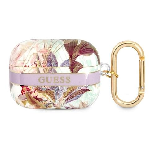 Guess TPU Flower Print Case für Apple Airpods Pro - purple (GUAPHHFLU)