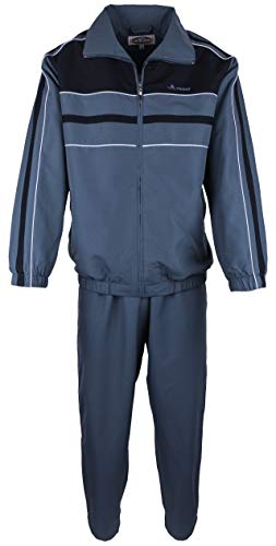 SOUNON Herren Microfaser Sportanzug, Jogginganzug, Trainingsanzug, Freizeitanzug, Hausanzug - Schiefergrau, Groesse: XL