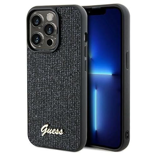 Guess GUHCP13XPMSDGSK Hülle für iPhone 13 Pro Max 6.7" Schwarz hardcase Disco Metal Script