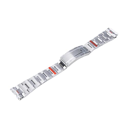 YIHANSS Uhrenarmband aus gebürstetem 904L Edelstahl, 20 mm, Ersatz für das Armband für die Submariner SUB GMT Glide, Faltschließe