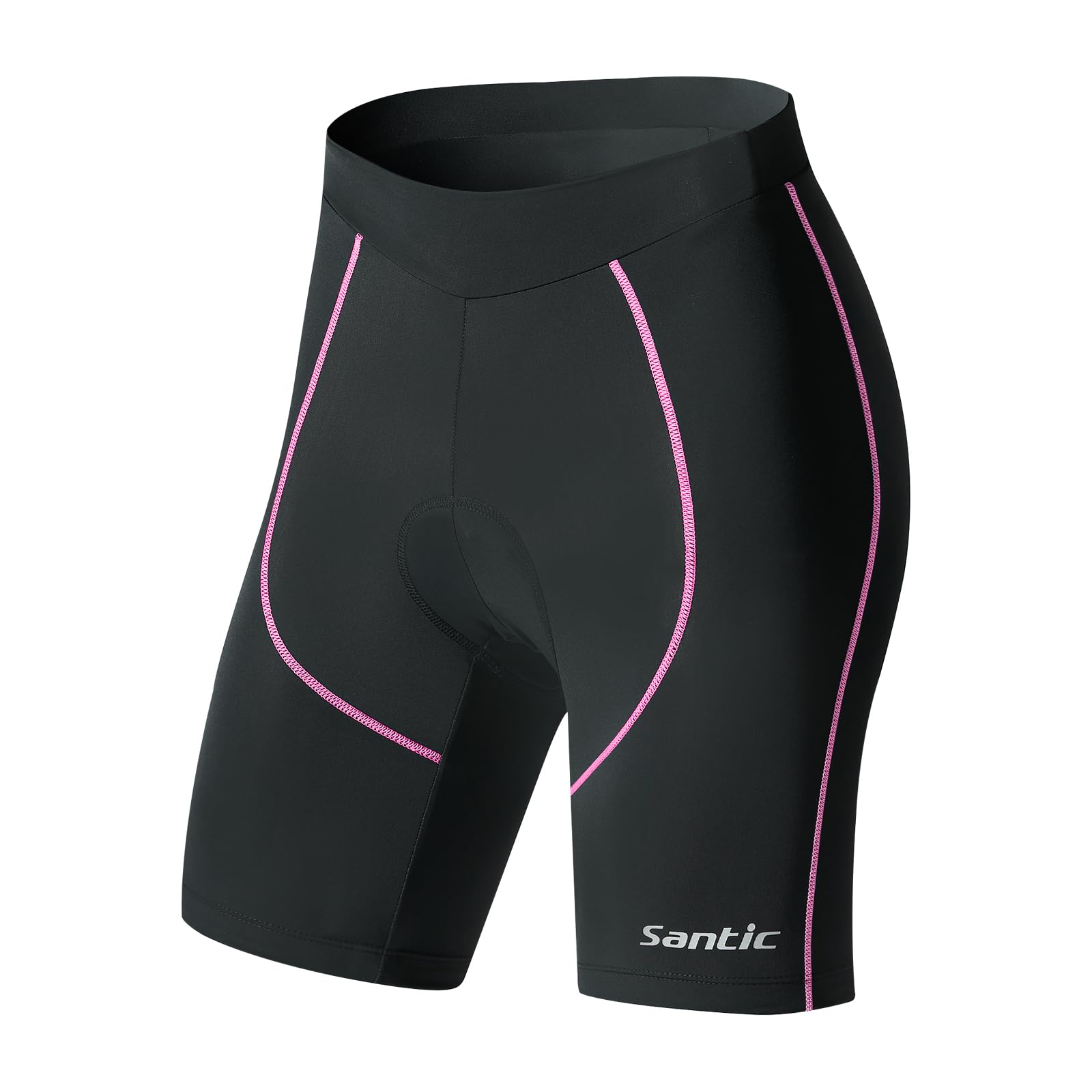 Santic Fahrradhose Damen Gepolstert Kurz Radlerhose Damen Radhose Damen mit Sitzpolster Radsportshorts Rosa EU XL