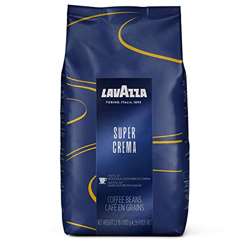 Lavazza Super Crema Whole Bean Coffee Blend, Medium Espresso Roast, 2.2-Pound Bag - 4 Pack