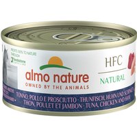 Sparpaket Almo Nature HFC Natural 24 x 70 g - Thunfisch, Huhn und Schinken