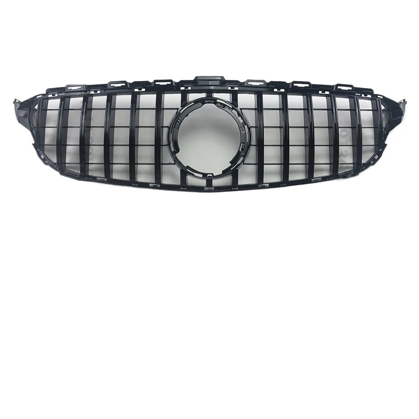 Frontgrills Für Benz W205 S205 C C205 C180 C200 C250 C300 C260 2014-2021 Oberer Ersatz-GT-Stil Frontstoßstangengrill Front Bumper Grille(19-21 Glossy Black)