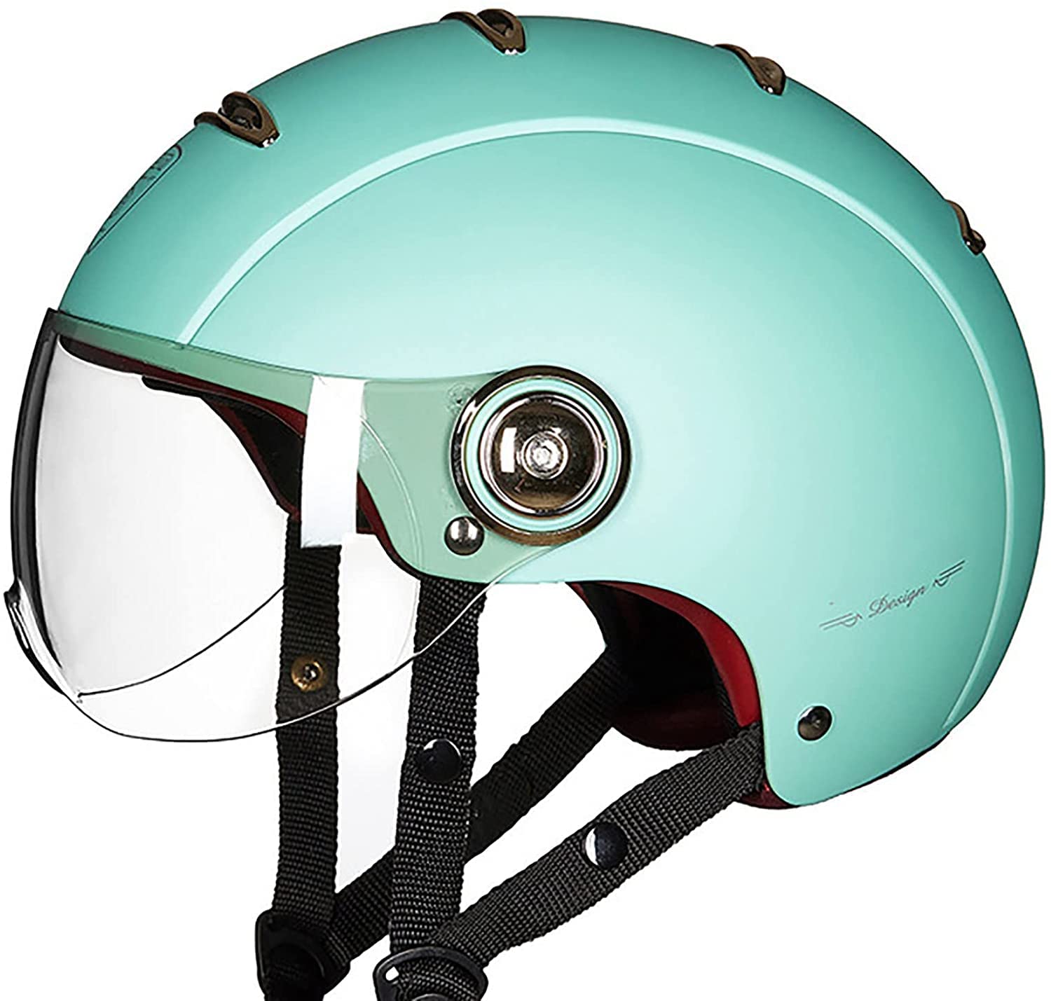 Vintage Halbhelme Jet-Helm · Motorrad-Helm Roller-Helm Scooter-Helm Moped Mofa-Helm Chopper Retro Vespa Vintage Biker Helmet · DOT/ECE Zulassung Mit Visier Offenem Gesicht Helm