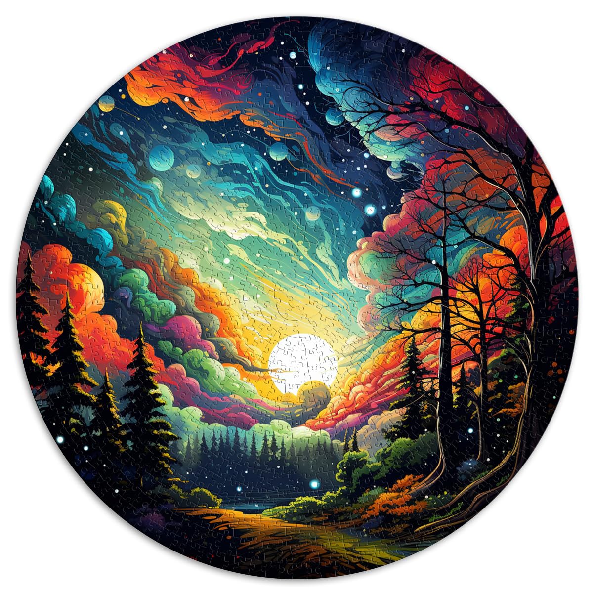 Puzzle für schönen Waldhimmel, 1000 Teile, für Erwachsene, Geschenke 26,5 x 26,5 Zoll, Denksportspiel, Dekomprimierendes, intellektuelles Lernspielzeug