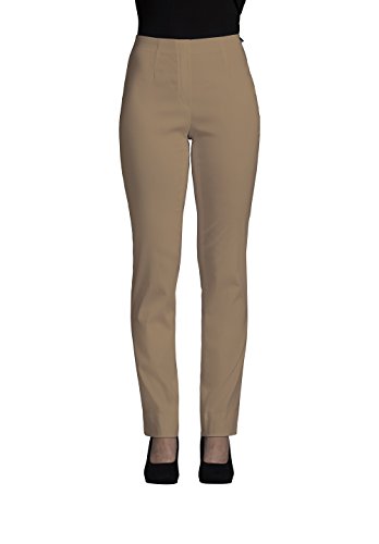 Robell Damen Slim Arbeitshose-Stretchhose, Beige, Gr.- 42