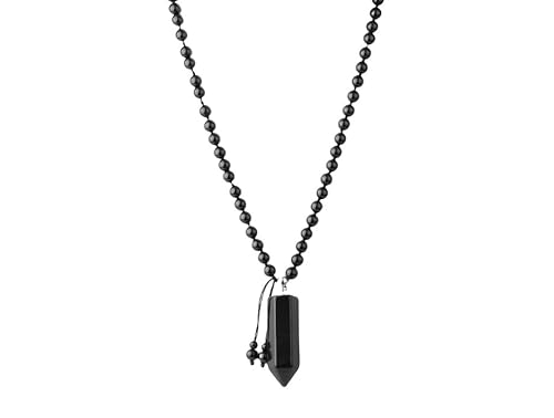 CuLtPNatürliche schwarze Achat Kristall Halsketten HexagonalCrystal Stein Parfüm Flasche Anhänger Halskette ätherisches Öl Diffusor Anhänger Halskette Schmuck Geschenk