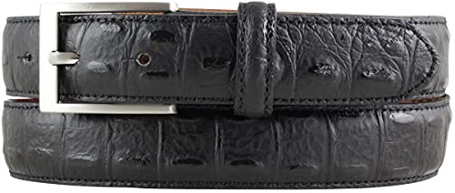 BELTINGER Gürtel mit Krokoprägung 3 cm | Leder-Gürtel für Damen Herren 30mm Kroko-Optik | Kroko-Muster 3cm | Schwarz 110cm