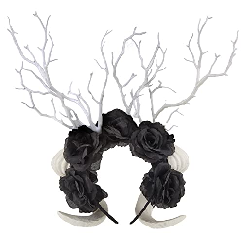 WELLDOER Dark Branch Stirnband Halloween Party Cosplay Kopfbedeckung Zubehör Zartes Ziegenhorn Weihnachten