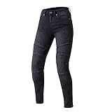 OZONE MOTO Agness II Lady Motorradjeans Damen | Aramidfaser Futter | Knie Protectoren Stufe 2 | Taschen für Hüft und Steißbeinprotektoren | Slim Fit