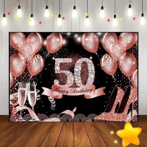 Alles Gute zum 42/43/44/45/50. Geburtstag Hintergrund für Fotografie Hintergrund Prinzessin Gold Blau Weiß Photocall Spezielles Foto Prinz Spiel 210X150cm