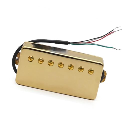 7-saitige Gitarre Mit Messingabdeckung, Humbucker, Geschlitzt, 8,5 K/14 K, Spulenteilungs-Tonabnehmer Für E-Gitarre e gitarren tonabnehmer (Color : Bridge Gold)