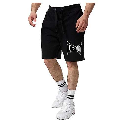 Tapout Herren Shorts Normale Passform Lifestyle Basic Shorts Black/White S, 940007