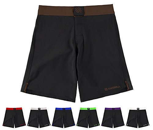 Sanabul Essential MMA BJJ Cross Training Workout Shorts (32 inch W, Brown)