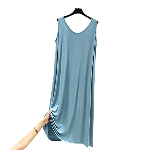 Damen Nachthemd - Lose Große Weste Kleid Für Dame Sexy Ärmelloses Modales Nachthemd Lange Nachthemden Frauen Bequemes Sommernachthemd, Stil B, XL