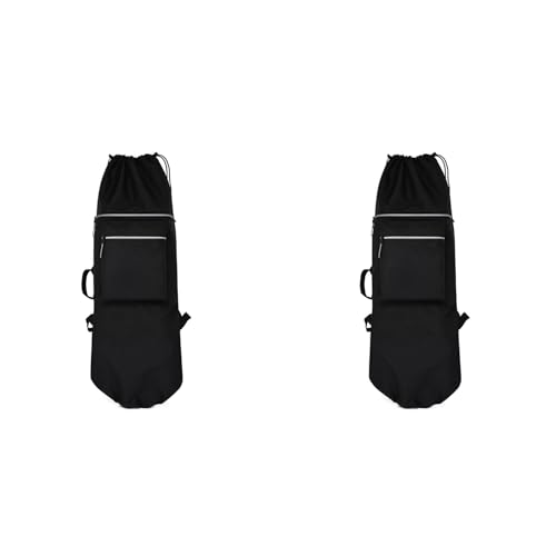 SICOSALT 2X Doppel Wippe Skateboard Rucksack Land Surfboard Tasche Longboard Tasche Skateboard Tragbare Tasche Zubehör,Schwarz S