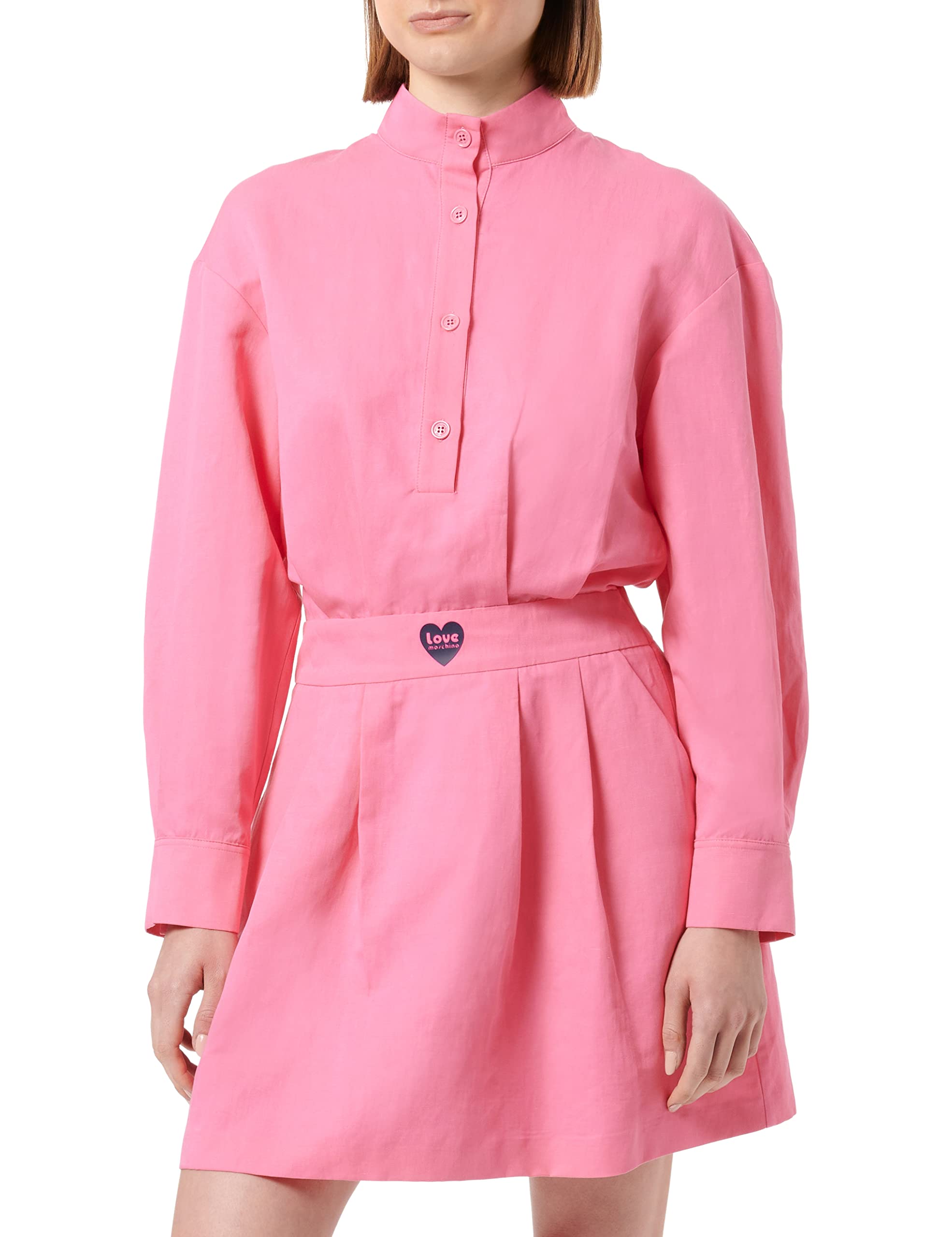 Love Moschino Women's Long-Sleeved Short Dress, Fuchsia, 42