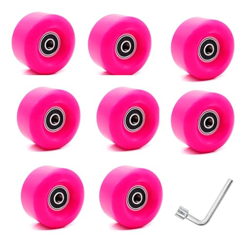 BFVAKBKYT Rollschuh-Räder, Ersatz-Skateboard-Rollen, Skateboard-Rollen 82A, Ersatzzubehör for Inline-Roller, 8er-Pack(Pink)