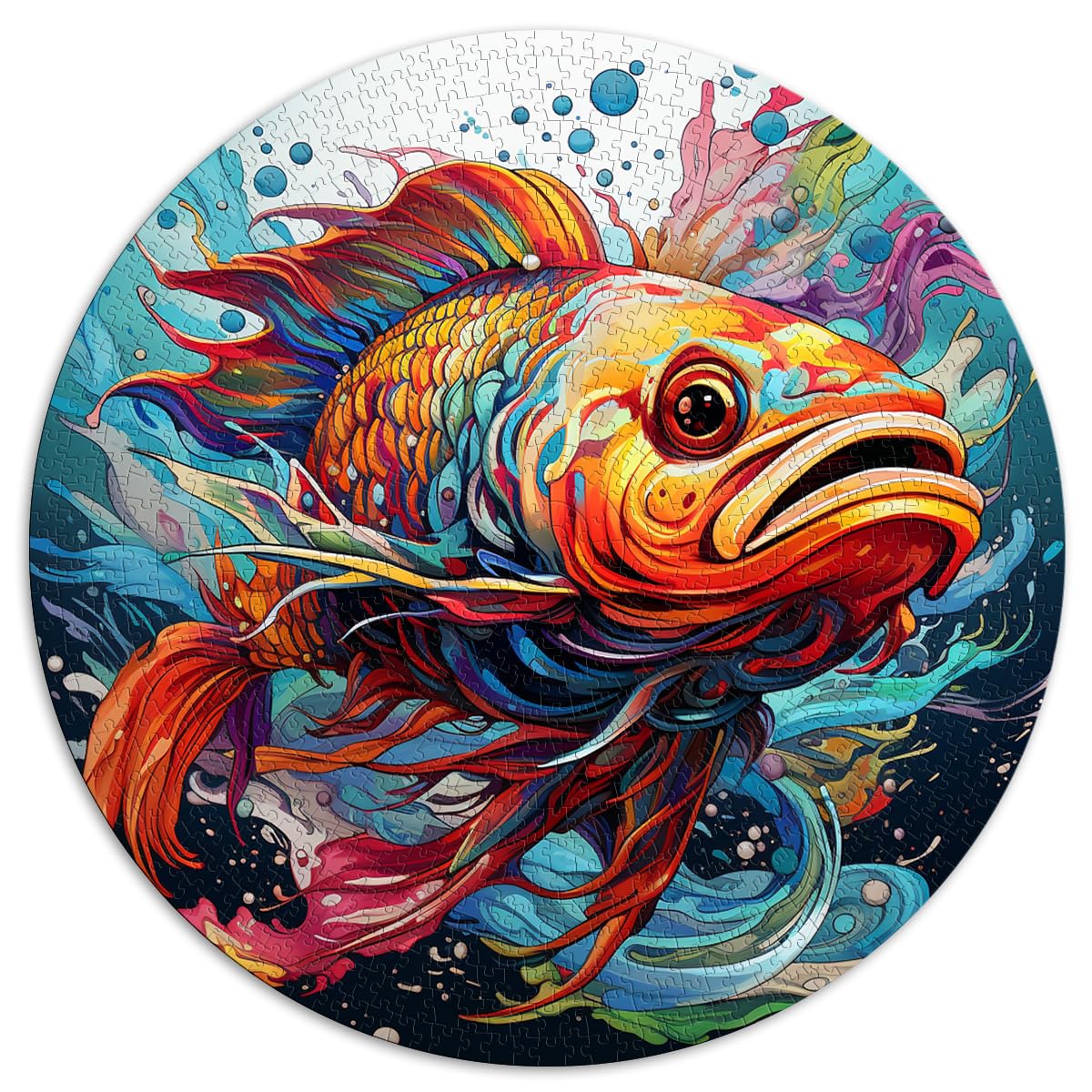 Spielzeug Puzzle Fisch Kunst Puzzles für Erwachsene 1000 Teile 26,5x26,5 Zoll Lernspielzeug ganze Familie und dies