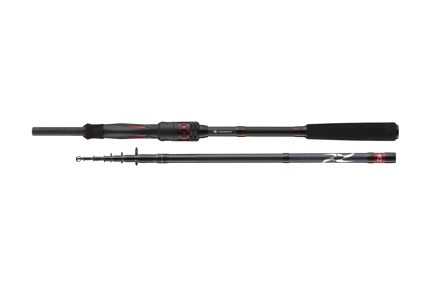 DAIWA Ninja X-Compact Spin 8010MH, 2,45m, 8ft, 15-50g, 9+1Teile, Tele Reise Angelrute im stabilen Hardcase