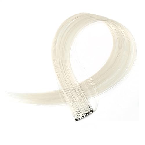 Clip-in-Haarverlängerungen Farbige Clip-in-Haarverlängerungen, 55,9 cm, Regenbogenfarben, lange, glatte Haarteile, Clip-in-Synthetik, Halloween, Cosplay, Mode, Party, Geschenk for Frauen und Mädchen C