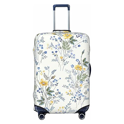 Reisegepäckabdeckung, strapazierfähig, passend für 45,7 - 81,3 cm große Gepäckstücke, Blau, Blumenmuster, Schwarz, Medium