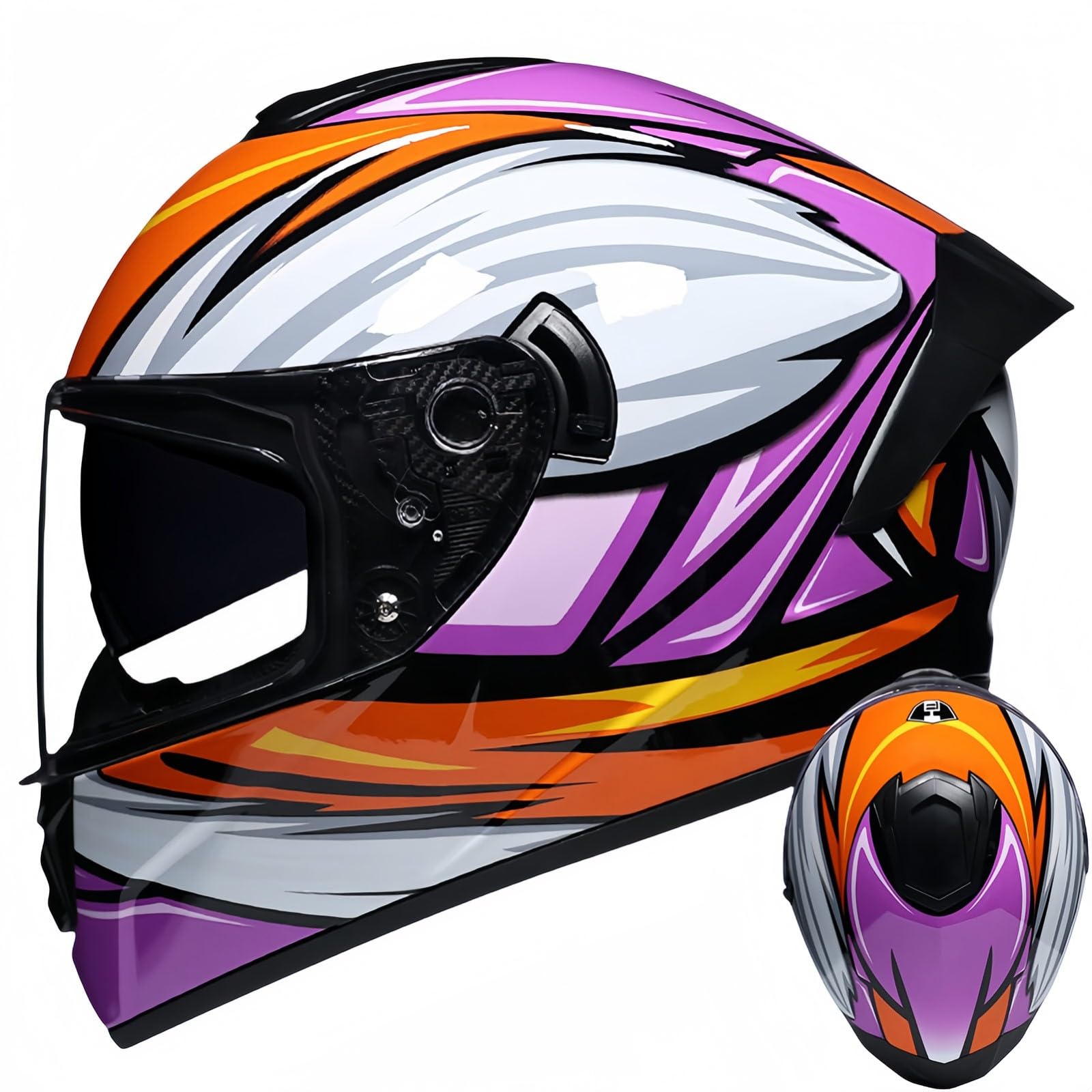 Integralhelm Mit Klappmechanismus, Modularer Motorradhelm, Integriertes Motorrad-Doppelvisier Für Männer Und Frauen, Straßenradhelm, Rennmopedhelm, DOT/ECE-Zulassung H,L59-60CM