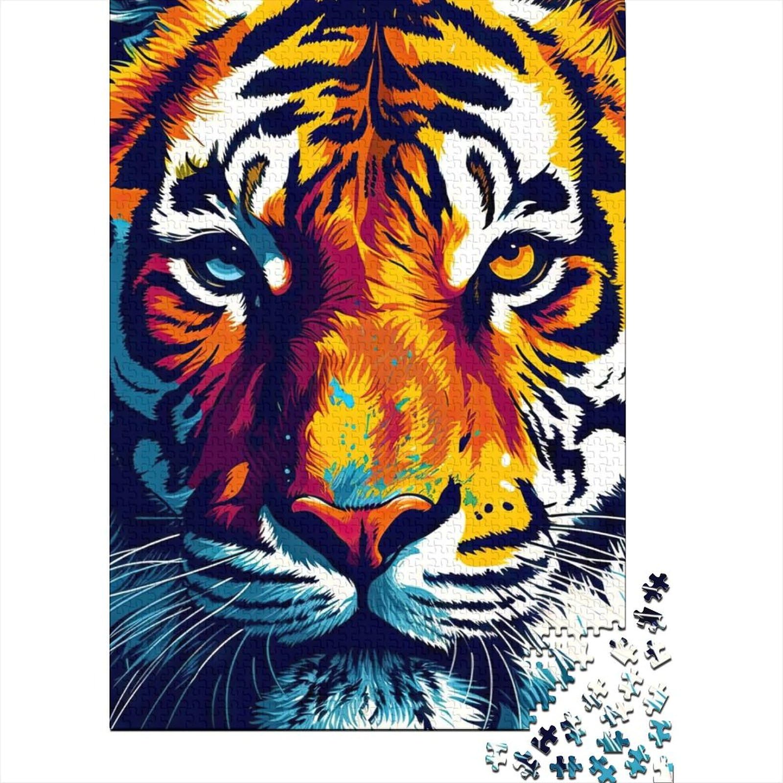 Tiger-Puzzle für Erwachsene und Teenager, 500 Teile für Erwachsene, schwierige Puzzles, nachhaltiges Puzzle für Erwachsene, 52 x 38 cm