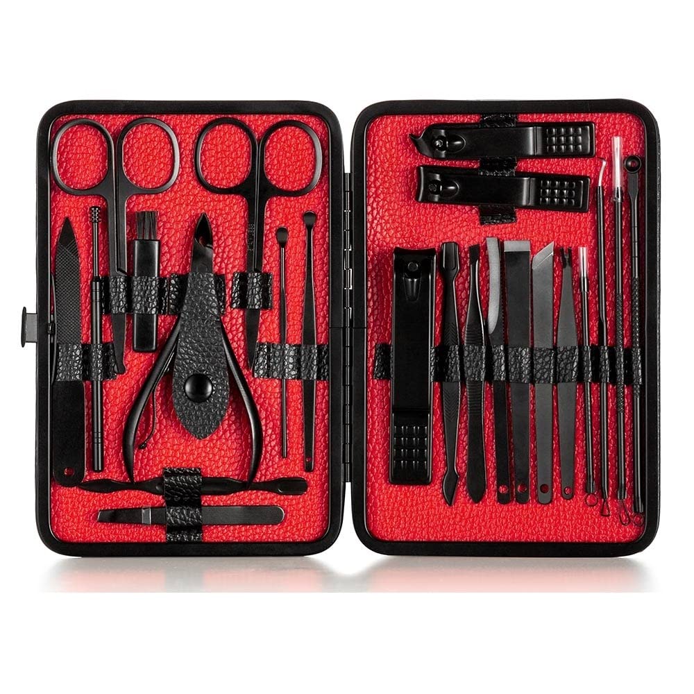 OPKDE Nagelknipser-Set aus Edelstahl, professionelles Nagelknipser, 15–23-teiliges Set, tragbares Akne-Nadel-Nagelknipser-Werkzeug-Set (23-teilig)