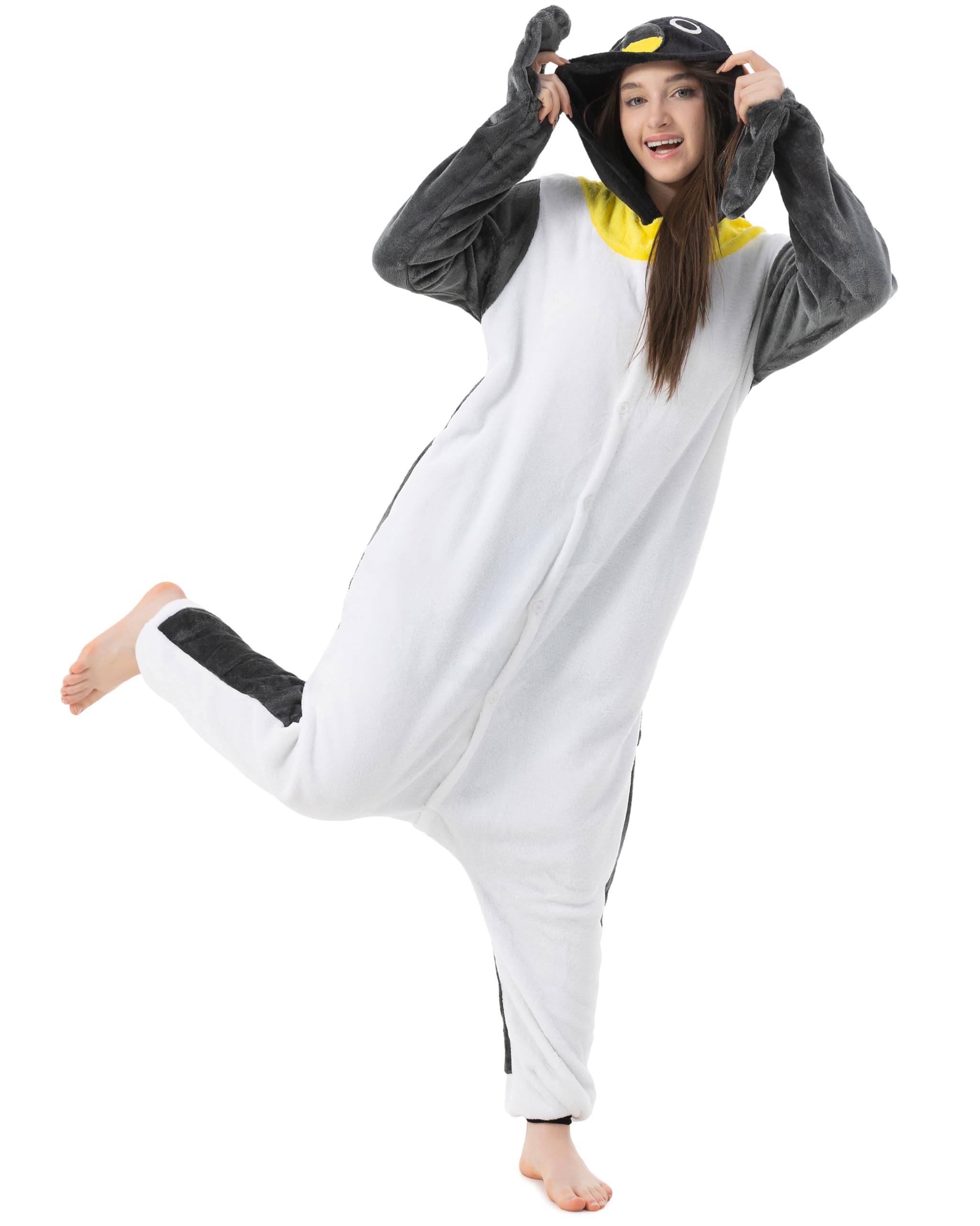 Katara 1744 (30+ Designs) Pinguin-Kostüm, Unisex Onesie/ Pyjama-Qualität für Erwachsene & Teenager